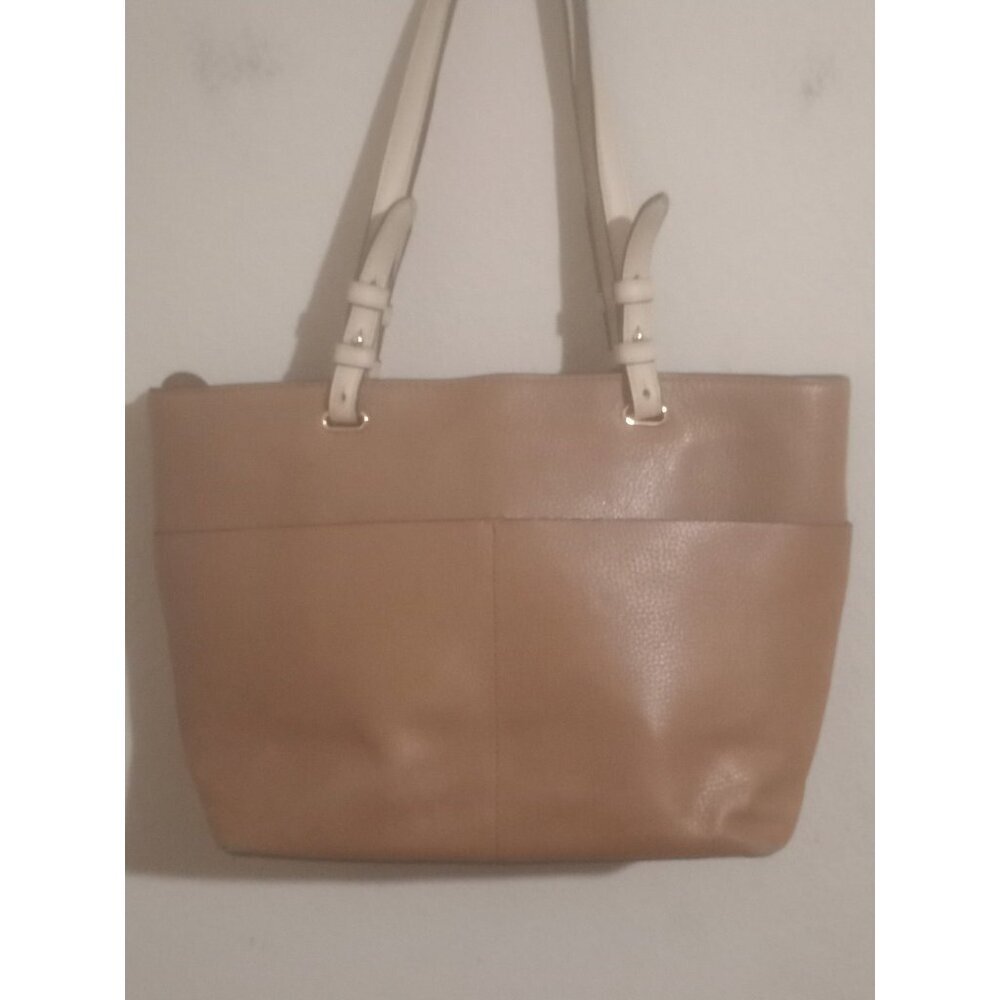 Michael Kors Bedford Tote Shoulder Bag Pebbled Brown Tan Pockets - Picture 5 of 12